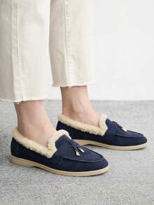 CUCCOO BIZCHIC Women's Casual Slip-On Flat Athletic Sneakers - dark blue - View 2