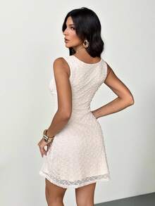SHEIN Tall Vestido mini de mujer de cuello cuadrado elegante, cintura ajustada, de tela texturizada y unicolor, vestido de noche para mujer, vestidos de verano para mujer, atuendos para luna de miel, vestido de invitada de boda para mujer, atuendos para vacaciones en la isla, vestido de invitada de boda para mujer, vestidos de verano para mujer, vestidos elegantes para fiesta, vestidos de cumpleaños para mujer, vestidos de verano para mujer, vestidos de playa para mujer, vestido de verano - Albaricoque - Ver 6