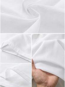 Manfinity KASUA Men Drawstring Waist Swim Trunks Beach Shorts, Holiday - White - View 7