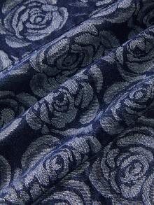 GlowEve Women's Elegant Floral Print Sleeveless Denim Vest, Suitable For Daily, Workplace And Commuting - Blue - View 9