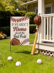 1PC If We Are Not Outside Check The Ballpark Garden Flag Funny Design For Baseball Softball Sports Fan Outdoor Yard Patio Decoration Breeze Durable Double Sided - A - View 2