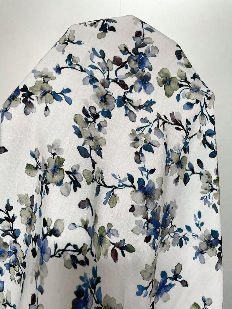 Plus Size Women Casual Vacation Floral Print Cap Sleeve Blouse