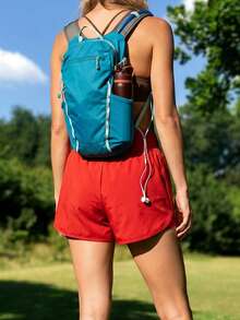 WanderVale Women's Casual Cow Boy Vacation Sports Red Shorts With Pockets And Lining Vacation Summer - Red - View 2