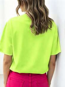 DrmWander Women's T-Shirt, Short Sleeve Graphic Tee, Casual Street Style, Cute Summer Top - 綠色 - 查看 2
