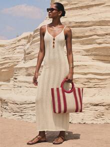 Maija Ladies, Women Top Handle Bags, Straw Bag, Fashionable, Elegant, Simple, Personalized, Versatile, For Beach, Vacation, Holiday, Summer, Seaside, Beach Party - Red - View 6