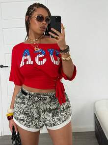 Jeanoix Y2K Country Business Casual Plus Size Denim Shorts Micro-Stretch Mini Leopard Print Date Night Concert Black Summer - Multicolor - View 5