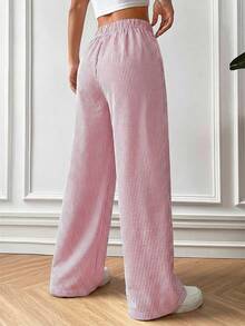 CovetEZ 2026 Spring Women's Red Striped Woven Pants - Red - View 2