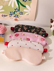 SHEIN 1 Piece Silk Sleep Shading Breathable Large Intestine Elastic Eye Mask - Multicolor - View 4