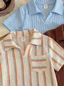 LMoss Kids 兒童 3 件組 小男孩純色單口袋休閒 Polo 衫套裝 - 彩色 - 查看 3
