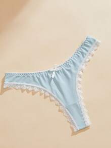 PetitDoll 7pcs/Pack Seamless Lace Patchwork Panties Set - Multicolor - View 4