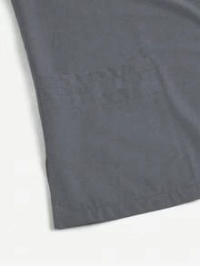 TaskEZ Chaqueta de uniforme de enfermería de unicolor con mangas raglán largas y cierre de cremallera - Gris - View 6