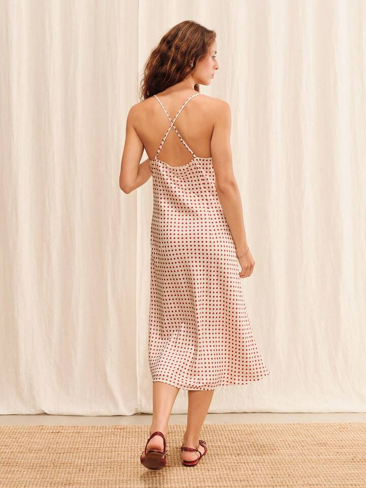 cute summer midi dresses Red And White Polka Dot Spaghetti Strap Dress Evening Out Garden Party Tea Party French Romantic｜lacRébo Mini Dresses small-x-large 5% Linen. Beyove Sexy Tight Sheath Yellow dress Size:3-y