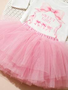 SHEIN 新生女嬰攝影道具 1個月大女嬰拍照套裝 附TUTU裙與蝴蝶結髮帶 嬰兒沐浴禮物 - 彩色 - 查看 8
