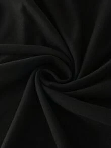 SHEIN Raffinéa 黑色垂褶领收腰修身上衣 + 香槟色褶裥腰基础款两件套，黑色上衣，适合外出、通勤、度假、女士休闲穿搭，米色裤子 - 香檳色 - 查看 6