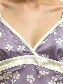 INAWLY 女款度假花卉印花時尚優雅細肩帶背心上衣 - 彩色 - 查看 3