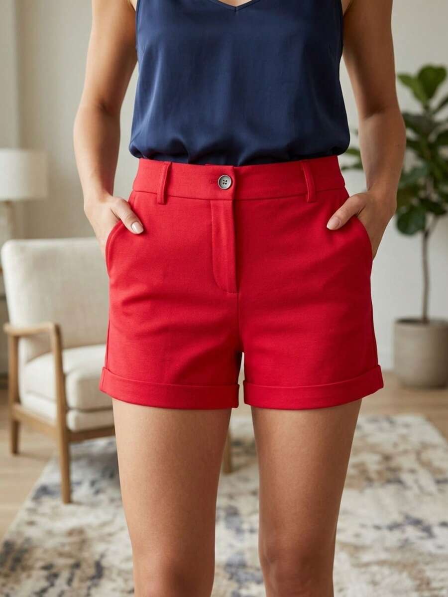 Short de verano para mujer - Rojo - Ver 1