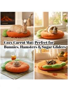 1 pieza Alfombra de cama para conejo, suave y cálida, antideslizante y lavable, para invierno y todas las estaciones, adecuada para mascotas pequeñas, hámsters, cobayas, jaula interior, hogar, suministros para mascotas, regalo - Multicolor - Ver 7