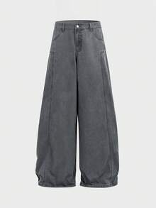 AXEPEAK Quần dài cotton twill giặt mài màu xám phong cách casual sang trọng nhẹ nhàng - Xám - Xem 4