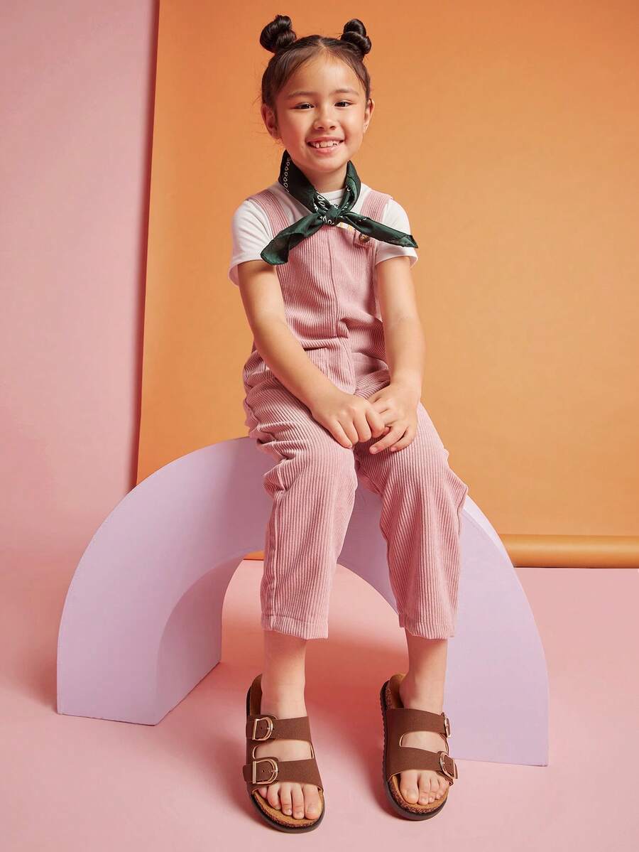 SHEIN Mini mi 儿童休闲平底凉鞋,夏季百搭 - 米色 - 查看 1