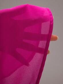 TypaGal Summer Tropical Sexy Vacation Pink Festival Y2K Ibiza Club Night Carnival Party Beach Women's Solid Color Asymmetric Neckline Cropped Wrap Top - Hot Pink - View 8