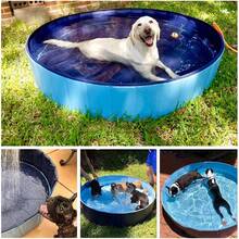This Blue, Collapsible Pet Swimming Pool Is A Portable Outdoor Pool Suitable For Dogs To Swim And Cats To Play In. It's Large And Features A Drain For Easy Cleaning. Made Of Sturdy And Durable Material, It's Multi-Functional. - Blue - View 7