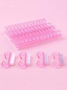 50 PCS Pink Small Nail Cleaning Brush Manicure Dust Sweeping Brush Multifunctional Nail Art Tool For Home Salon Use Beauty Tools - Pink - View 5