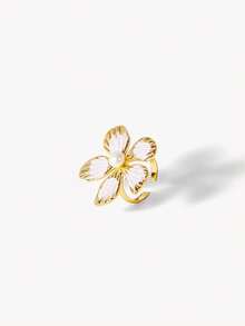 Opalesca A Fashionable Flower Lady's Elegant Ring,Premium/Elegant/Classy/Dailywear/Minimalist,Pearl/Crystal,Engagement/Wedding/Promise,Summer/Beach/Prom/Party/Holiday/Vacation,For Mom/Women/Girl/Mother,Bride,Fairycore/Mermaid Core - Gold - View 4