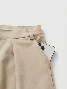 AXEPEAK Men's Solid Color Pleated Casual Versatile Daily Travel Long Pants - Green - View 6