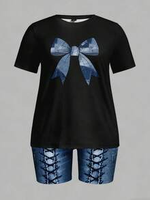 Slaydiva Conjunto de 2 piezas con decoración de lazo divertida, adecuado para festivales de música, talla grande - Multicolor - Ver 1
