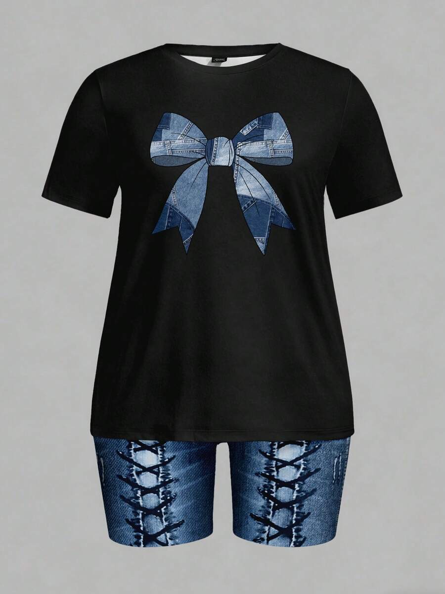 Slaydiva Conjunto de 2 piezas con decoración de lazo divertida, adecuado para festivales de música, talla grande - Multicolor - Ver 1
