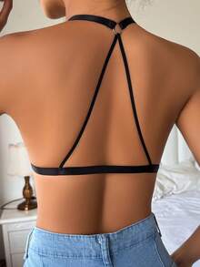 SHEIN Sostén Sexy De Encaje Para Mujer - Negro - Ver 2