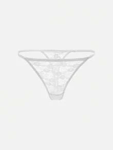 Bella Beso 5条装女士花卉蕾丝丁字裤，性感低腰舒适透气内裤 - 彩色 - 查看 10