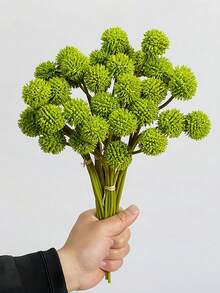 9 /1 pieza Ramo de Crisantemo Artificial Bola Dorada Amarillo Naranja Rosa Blanco Verde Opcional para Decoración de Mesa Mesa de Café Decoración de Flores Falsas para Boda Regalo del Día de la Madre Decoración Exterior Arreglo Floral del Hogar - Multicolor - Ver 2