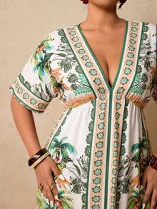 ado floral para mujer de talla grande.Vestidos de verano para mujer, vestidos envolventes, vestidos de resort, vestidos de verano para mujer de talla grande, vestidos de primavera para mujer - Multicolor 2 - Ver 4