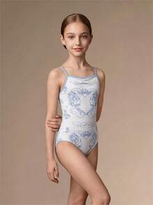 SHEIN Bộ đồ múa ba lê 2 món cho bé gái gồm áo liền quần hai dây màu trắng ngọt ngào và váy tutu liền thân, dây đeo có thể điều chỉnh với phần phối lưới, thiết kế họa tiết trang nhã, phù hợp cho các kỳ thi ba lê và biểu diễn trên sân khấu, chất liệu co giãn cao, mềm mại và thân thiện với da. - trắng - Xem 5