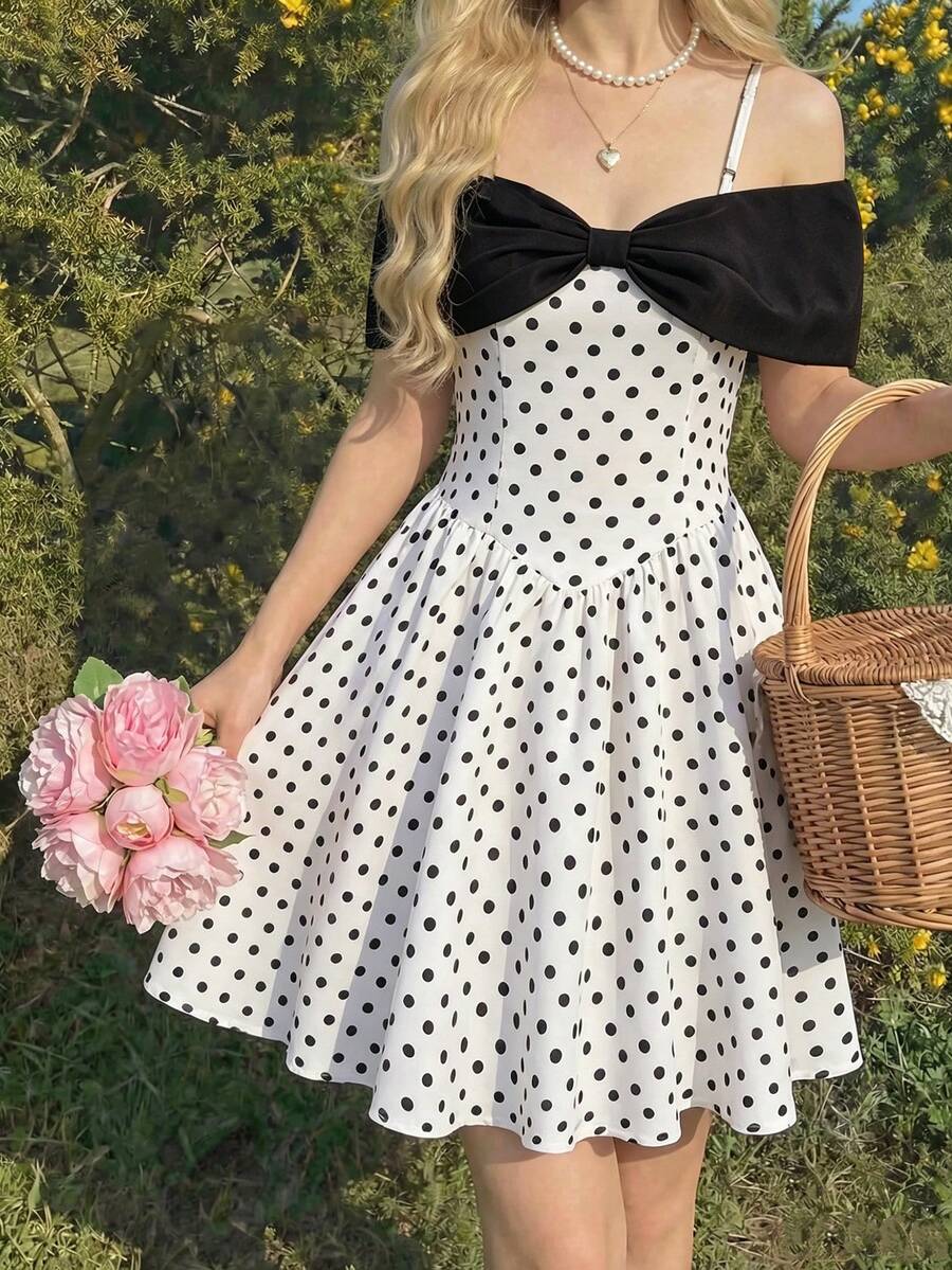 Elegantes A-Linien-Kleid aus Satin mit Oversized Schleife an den Ärmeln, Kunstperlen-Dekor und Schleife vorne, Schürzen-Stil, für Mädchen im mittleren und höheren Alter, geeignet für Party, Feier, Weihnachtsball, Hochzeitsgast-Kleid, Abschlussballkleid - Verschiedenfarbig - Übersicht 1