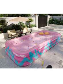 1 Pc PVC Inflatable Swimming Pool With Double-Layer Airtight Valves And A Bottom Drain Device. It Requires No Power Supply And Comes With Various Accessories, Making It Ideal For Outdoor Water Parties. - One Size Fits All - View 10