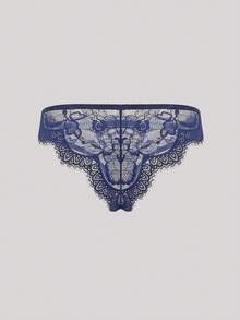 Hourtrue 2 piezas Conjunto de lencería elegante y sexy de encaje para mujer para el verano - azul real - Ver 10