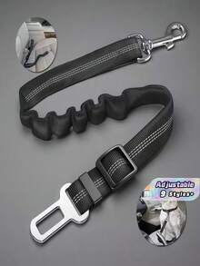 1PC Premium Dog Car Safety Leash With Shock Absorber & Reflective Strips - Adjustable Heavy Duty Pet Seat Belt For All Breeds, Crash-Tested Travel Restraint For Small Medium Large Dogs, Puppy Vehicle Harness, Essential Road Trip Accessories, Safety Vest Alternative For Car Ride, Gift For Dog Owners - Multicolor - View 1