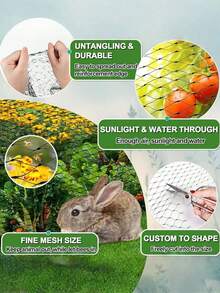 1pc Black Anti-Bird Net, Size: 2m*10m/6.56ft*32.8ft, Mesh Size: About 1.8cm/0.71in, Square Mesh Garden Bird Netting, Plant Fruit Tree Vegetable Protection Mesh, Suitable For Trees And Plants Against Birds, Deers, Squirrels, Etc. - Black - View 2