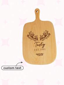 Customized Handmade Wooden Pizza Serving Board & Pizza Peel Set, Engraved Pizza Cutter, Baking Accessories, Perfect Gift For Pizza Lovers, Birthday, Housewarming, Christmas, Father's Day - Apricot - View 2