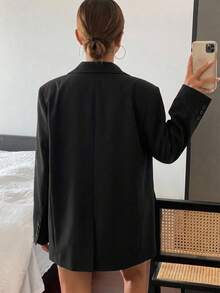DAZY Casual Versatile Solid Color Blazer - Black - View 12