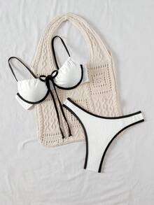 Swim Basics Bộ đồ bơi đi biển đi nghỉ mát màu tương phản dành cho nữ - Nhiều màu - Xem 1