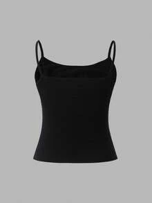2pcs/Set Girls Regular Basic Minimalist Solid Color Camisole Tank Top Underwear Set - Multicolor - View 9