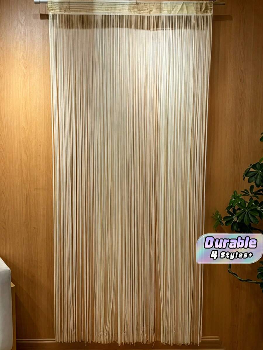 Shiny Silver Thread Curtains, Shiny Silver Thread Door Curtains, Luxurious Shiny Silk Door Curtains, Shiny Wedding Tassel Ceiling Hanging Decorations, Suitable For Home Decoration, With Linear Partition Design - Elegant Wedding Background, Soft And Flowing, For Room And Home Decoration, Easy To Install. - Multicolor - View 1