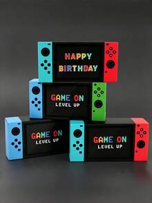 Video Game Themed Party Gift Boxes Empty Kraft Paper Box Set For Gamer Birthday Candy Snack Holders DIY Fillable Favor Containers For Gaming Party Decorations Christmas Easter Halloween Supply - multicolor - View 2