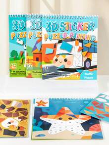 POKOJA LAND Interactive 3D Puffy Sticker Dress-Up Craft Kit, 2-In-1 Puzzle And Creative Decoration Activity For Kids, Fine Motor Skill Development Toy - Multicolor - View 6