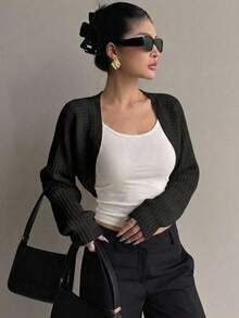 DAZY Ladies' Regular Jacket Coat Shawl,Fall Clothes - Black - View 9