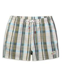 Horizaway Quần short nam đi biển phong cách casual họa tiết kẻ caro dây rút cho kỳ nghỉ - Nhiều màu - Xem 3
