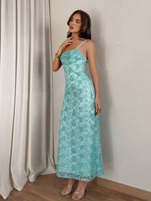Glamine 新款性感浅蓝色吊带连衣裙，优雅女士服装，适合狂欢节、度假、女士度假装扮、夏季服装 - 水藍色 - 查看 6